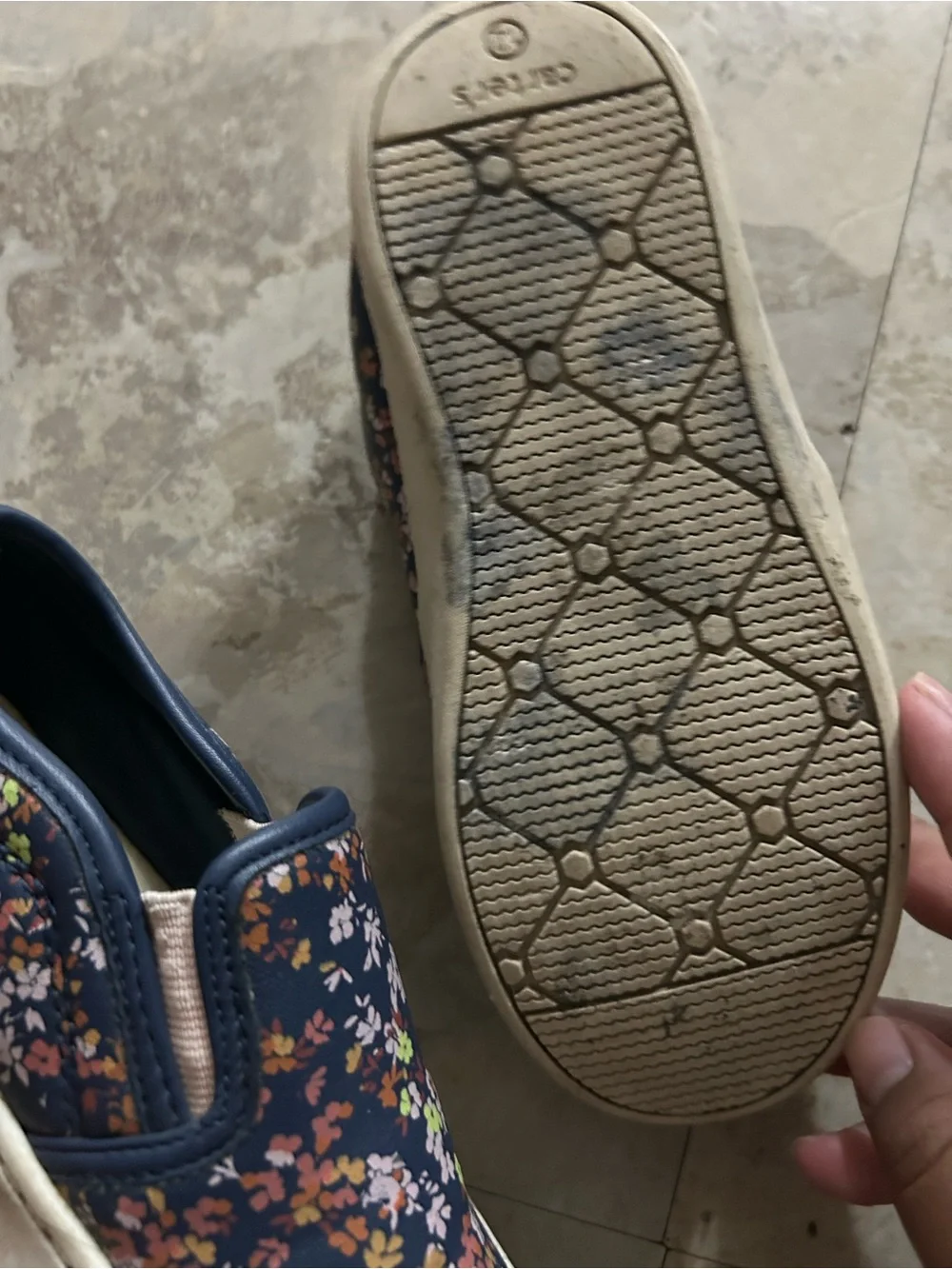 Carter's Navy Floral Slip-On Sneakers